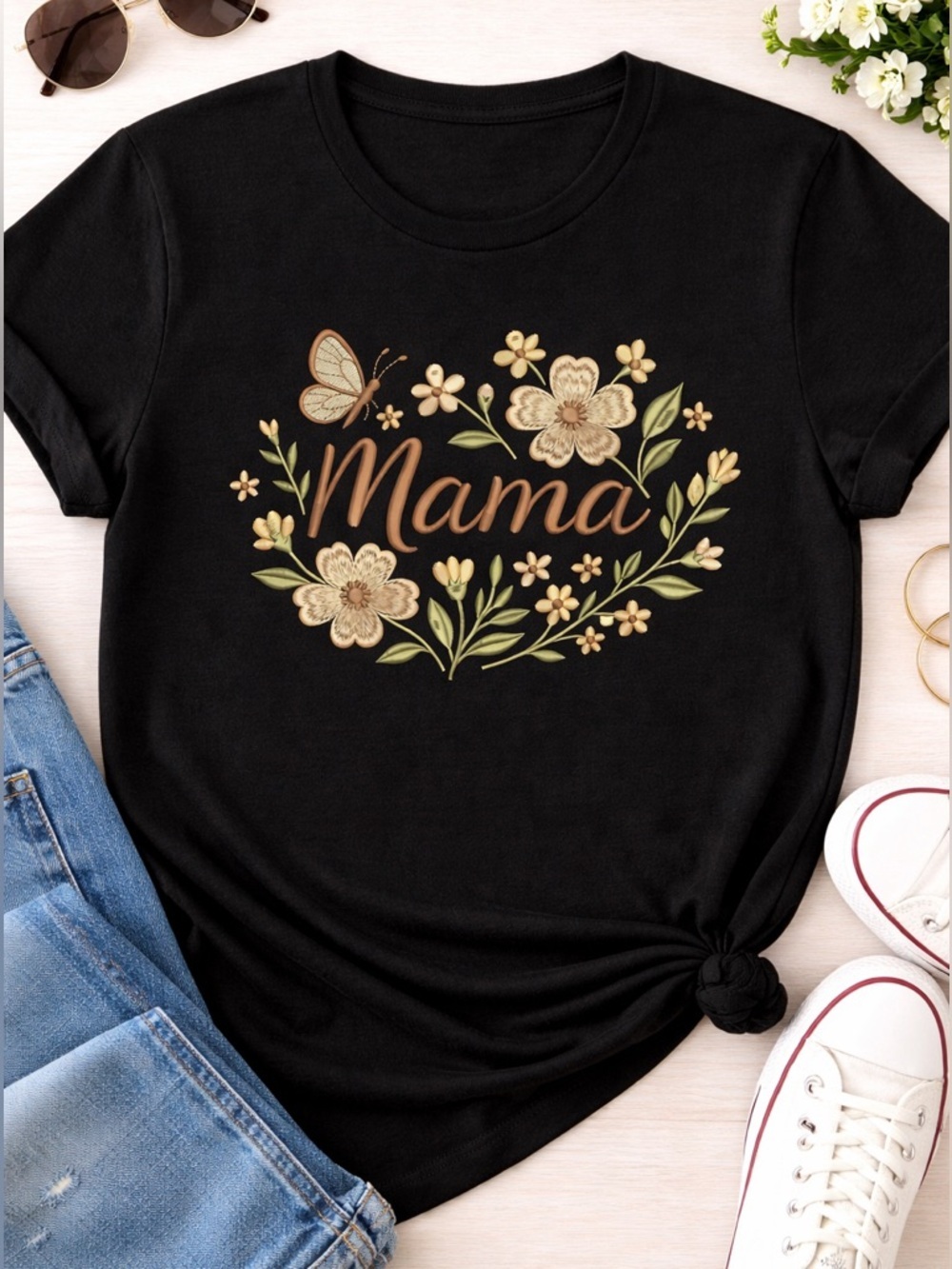 Mama Embroidered T-Shirt
